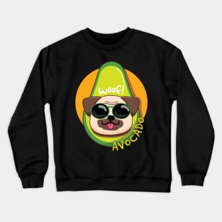 Yummy Avocado Pug Crewneck Sweatshirt